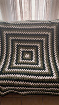 Green ombré granny square blanket